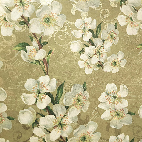 Almond Flowers Wrapping Paper, 2 Sheets 20x27
