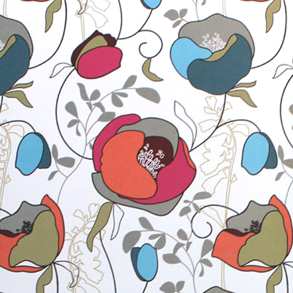 Elegant Flowers Wrapping Paper, 2 Sheets 20"x27"