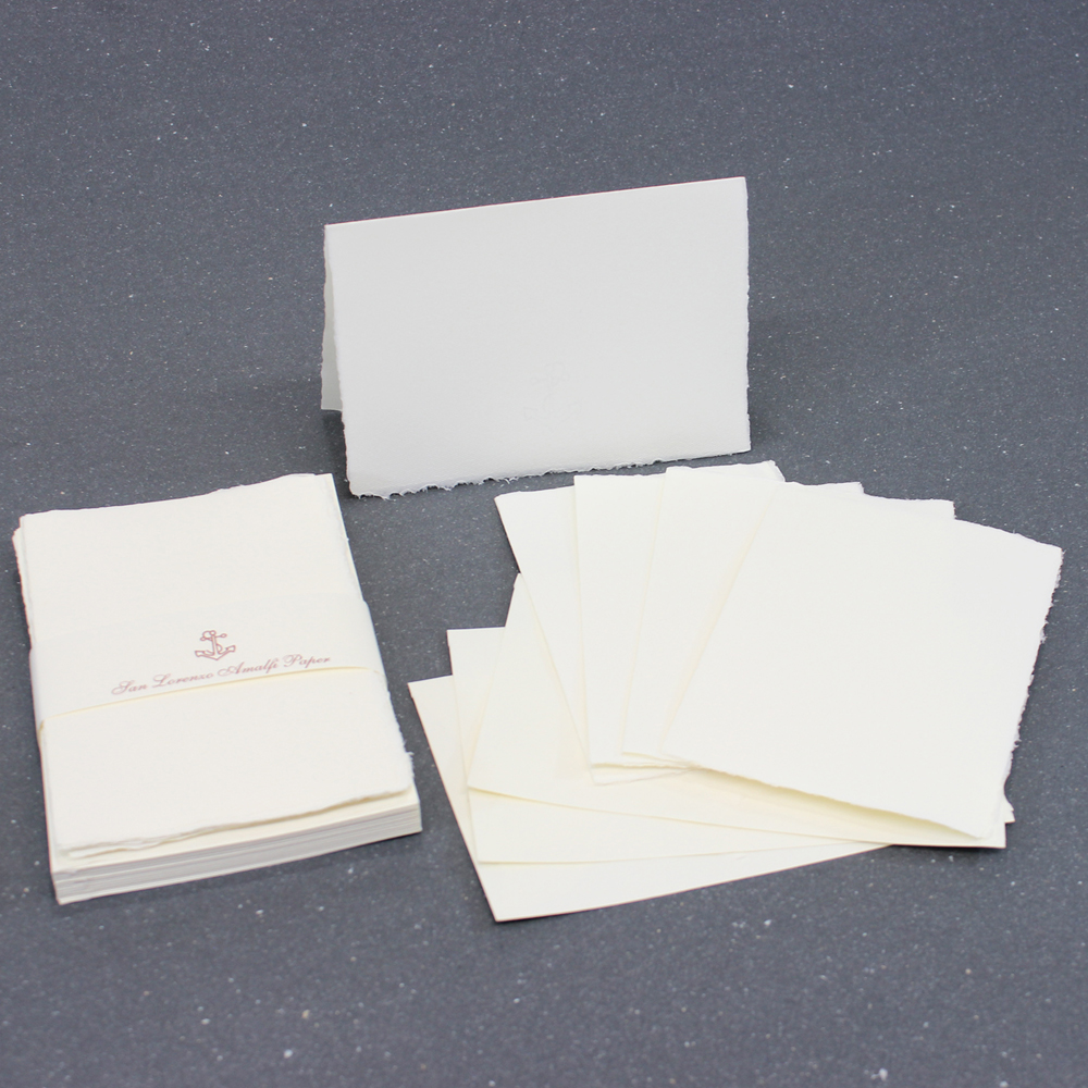 Amalfi Deckled Edge Large Fold Over Cards, Italian Handmade Paper