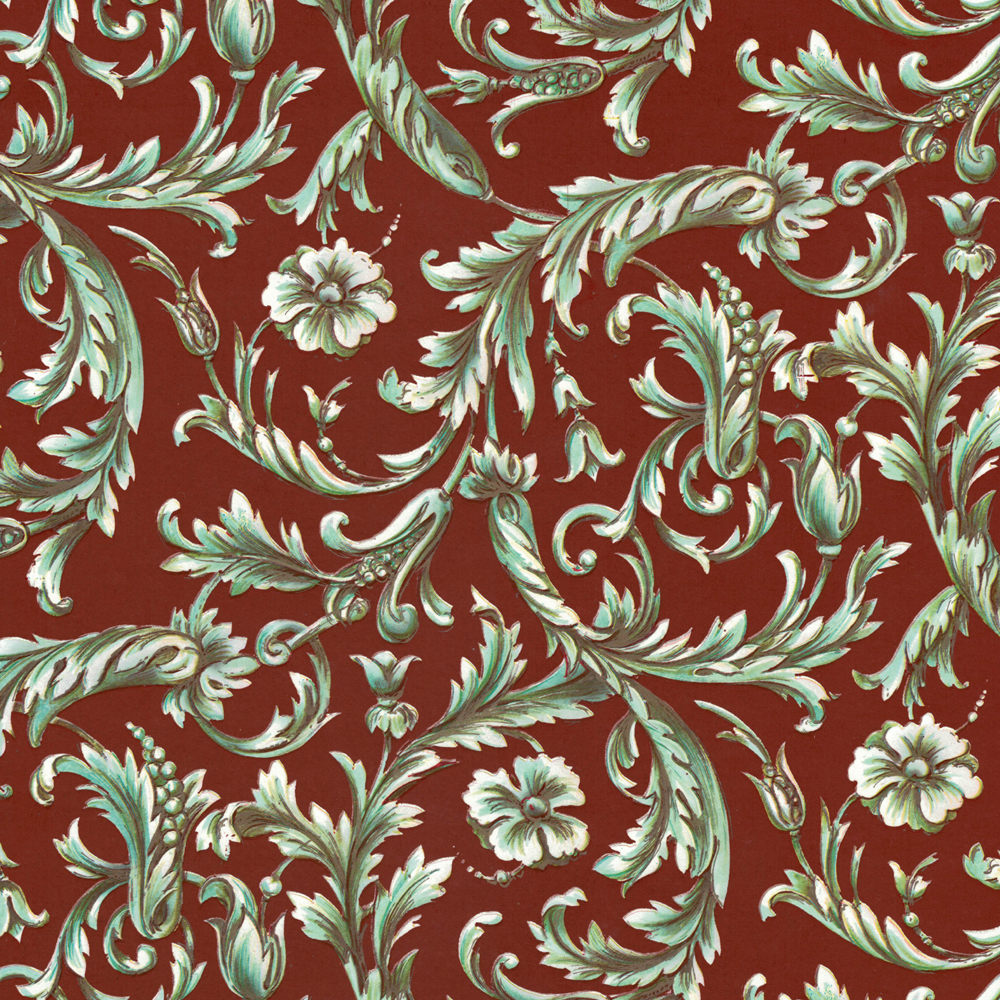 Red Flower Pattern Wrapping Paper