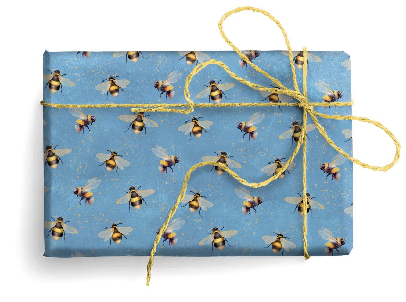 Bumble Bees Wrapping Paper, 2 Sheets 20x27