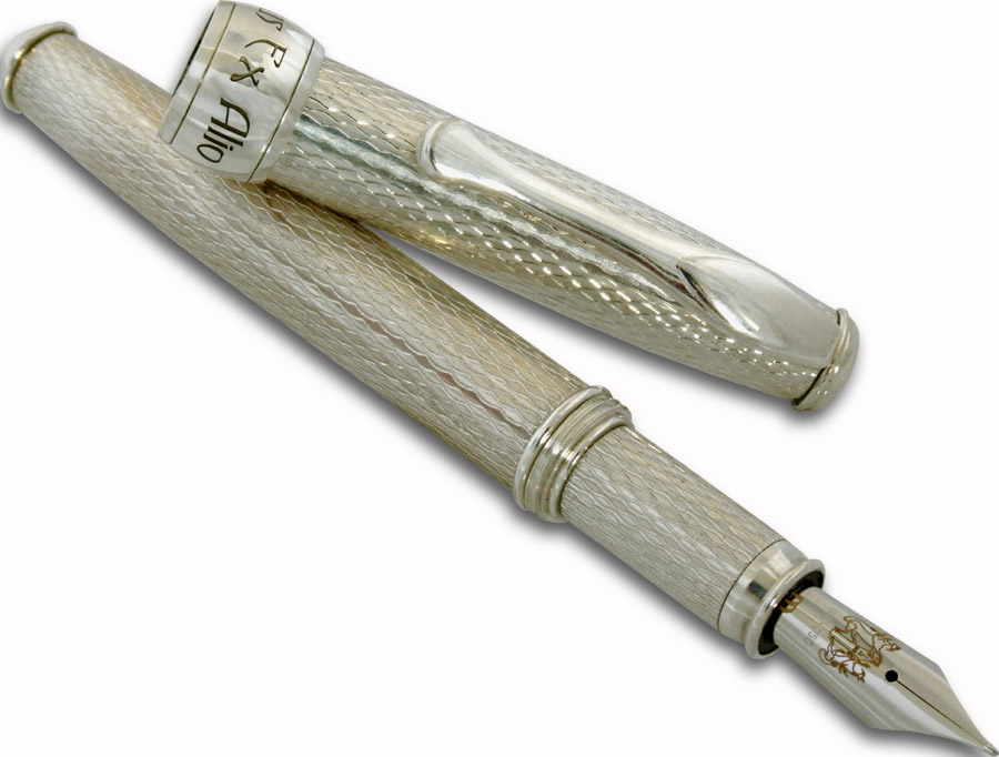 New Xezo Handcrafted Solid 925 Sterling Silver Fountain Pen LE 250 Medium Nib 