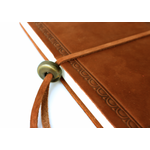 Detail of brown notebook