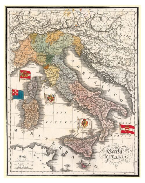 Map of Italy Greeting Card with Envelope